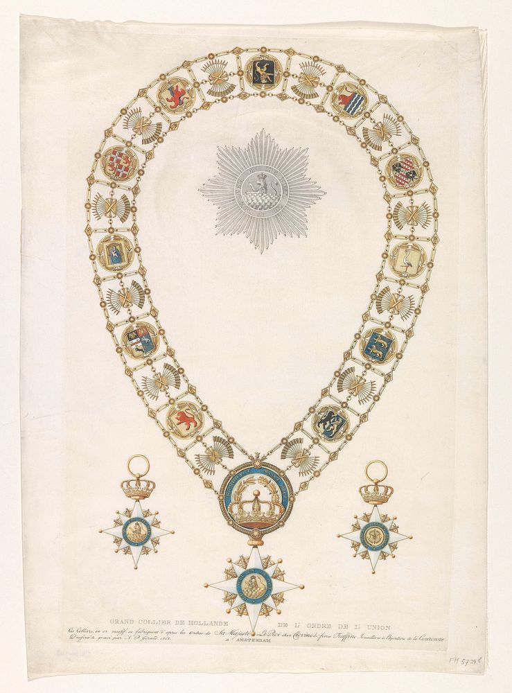 Ordeketen met het grootkruis van de Koninklijke Orde van Holland, 1807 (1808) by Alphonse Pierre Giraud and Alphonse Pierre…