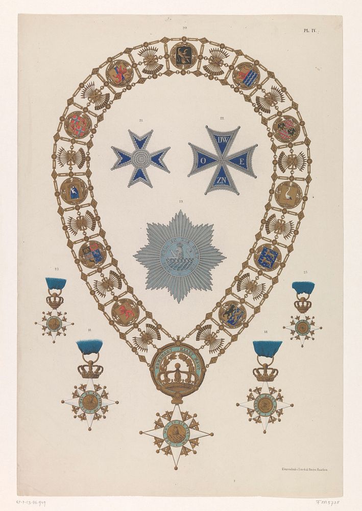 Ordeketen met het grootkruis van de Koninklijke Orde van Holland, 1807 (1856 - 1858) by Emrik and Binger