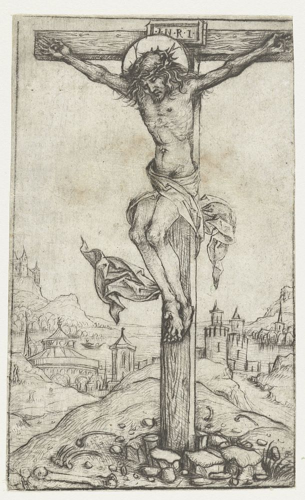 De kruisiging (1483 - 1487) by Meester van het Amsterdamse Kabinet and Meester van het Amsterdamse Kabinet