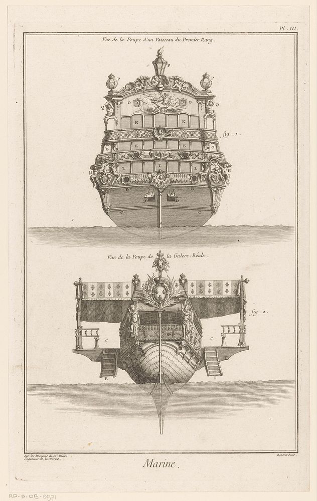 Achterzijden van schepen (1769) by Robert Benard, Jacques Nicolas Bellin and Goussier