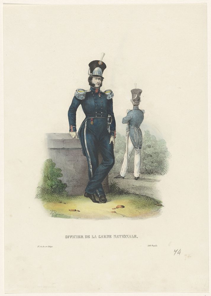 Officier van de Nationale Garde, 1828 (1828) by Jean Louis Van Hemelryck and Jean Baptiste Ambroise Marcellin Jobard