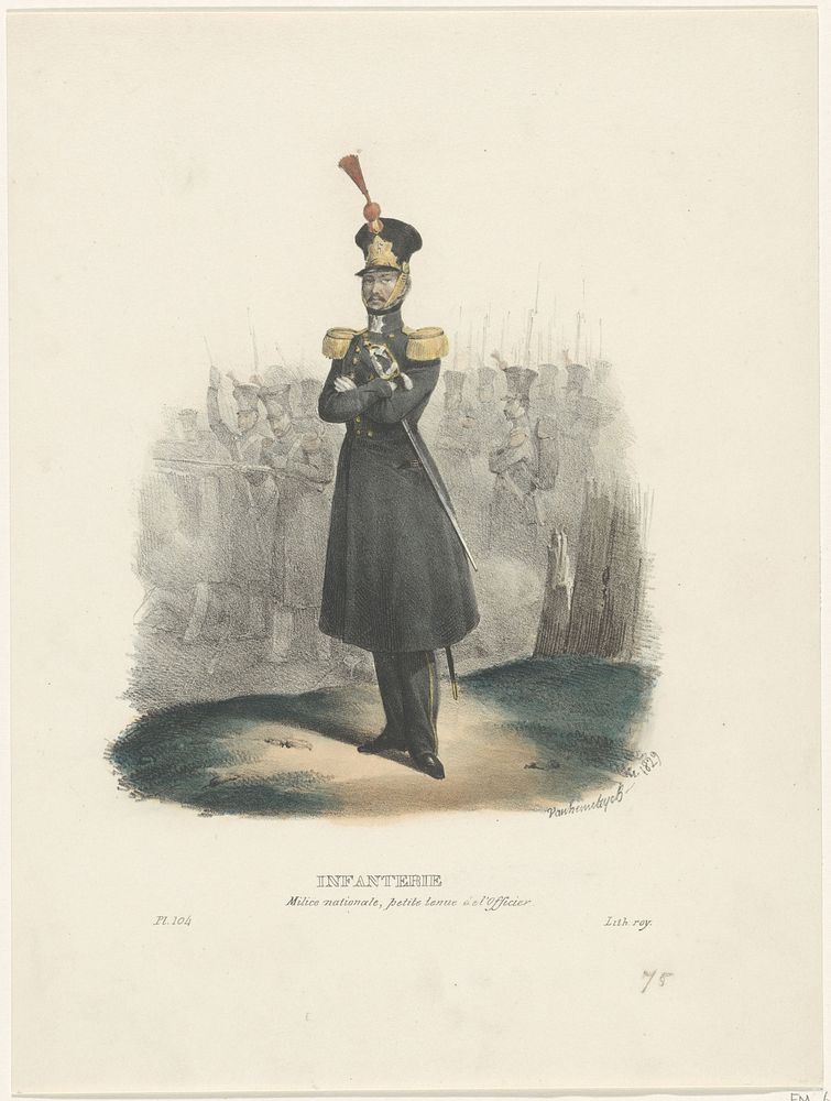 Officier van de Nationale Militie, 1829 (1829) by Jean Louis Van Hemelryck and Jean Baptiste Ambroise Marcellin Jobard