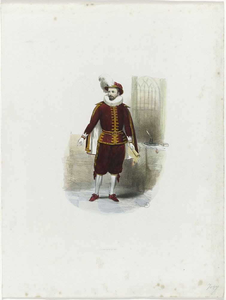 Man in historisch kostuum, 1841 (1841) by Huib van Hove Bz and J P Beekman Hzn