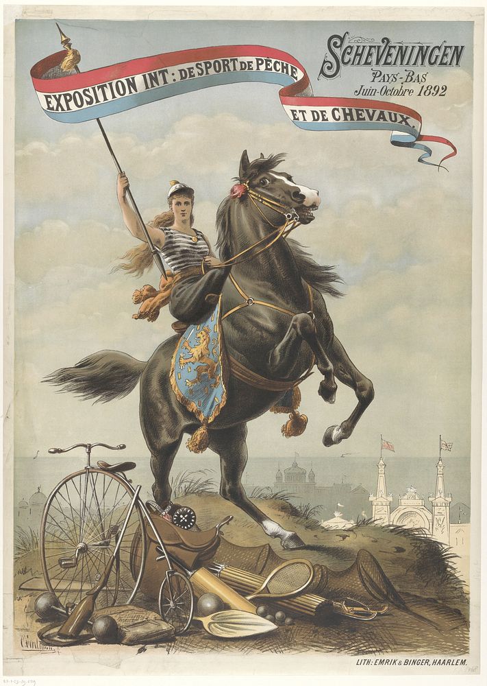 Exposition Int: de Sport de Pêche et de Chevaux / Scheveningen Pays-Bas Juin-Octobre 1892 (1892) by Otto Eerelman and Emrik…
