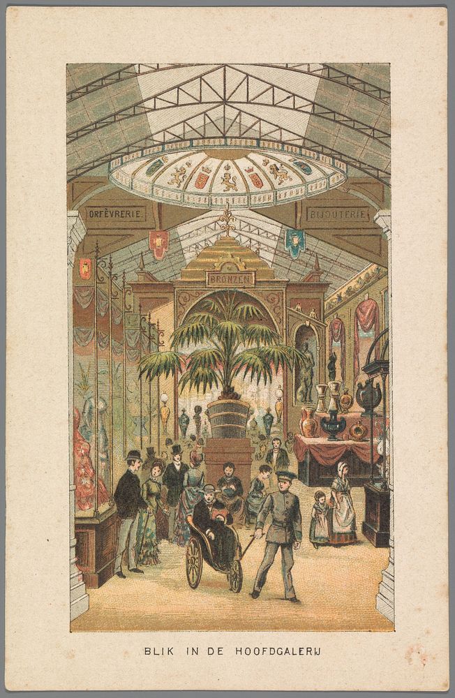 Hoofdgalerij op de Wereldtentoonstelling in Amsterdam, 1883 (1883) by anonymous, Emrik and Binger and Het Nieuws van den Dag