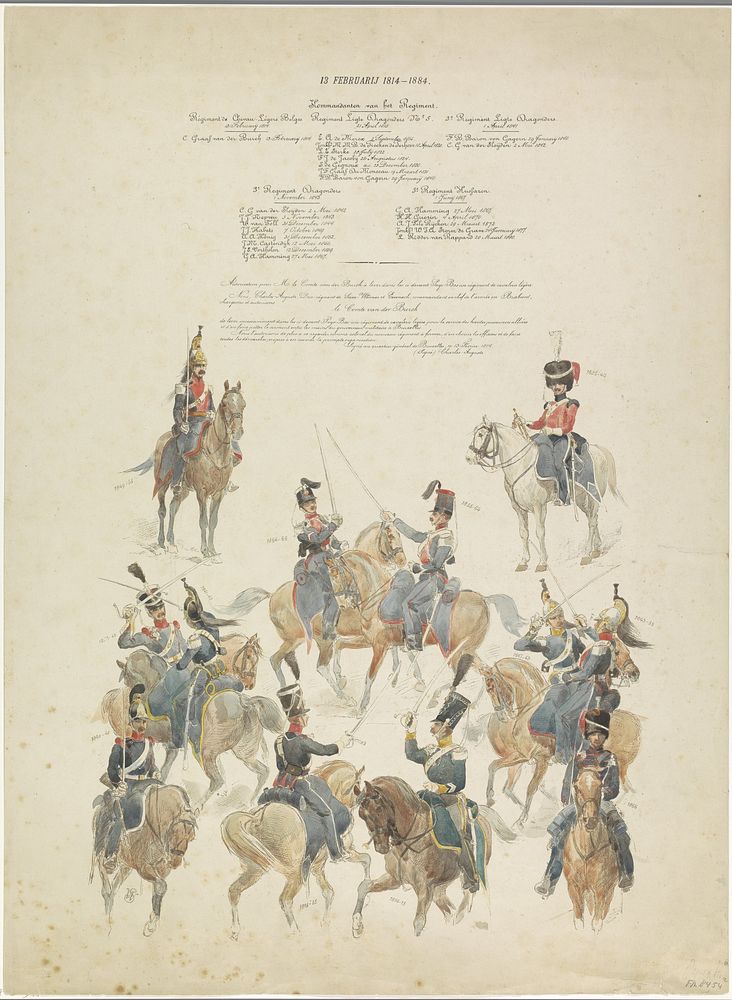 13 Februarij 1814-1884. Kommandanten van het Regiment (1884) by Willem Steelink II
