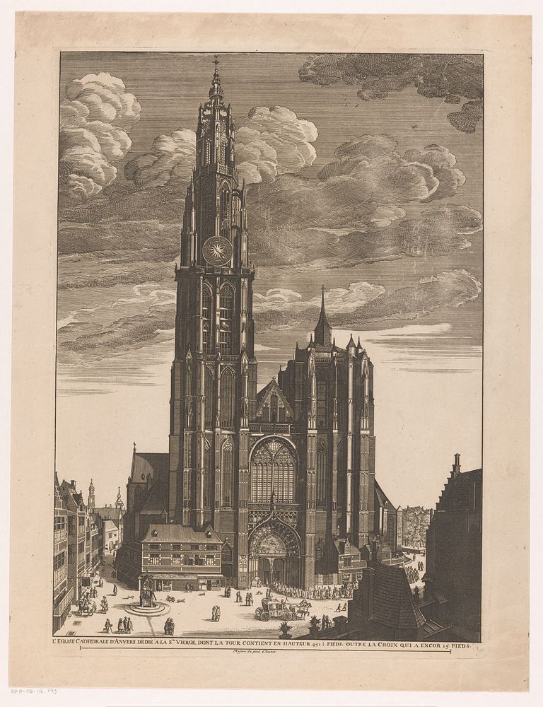 Kathedraal van Antwerpen (1834 - 1874) by anonymous, Wenceslaus Hollar and Wenceslaus Hollar