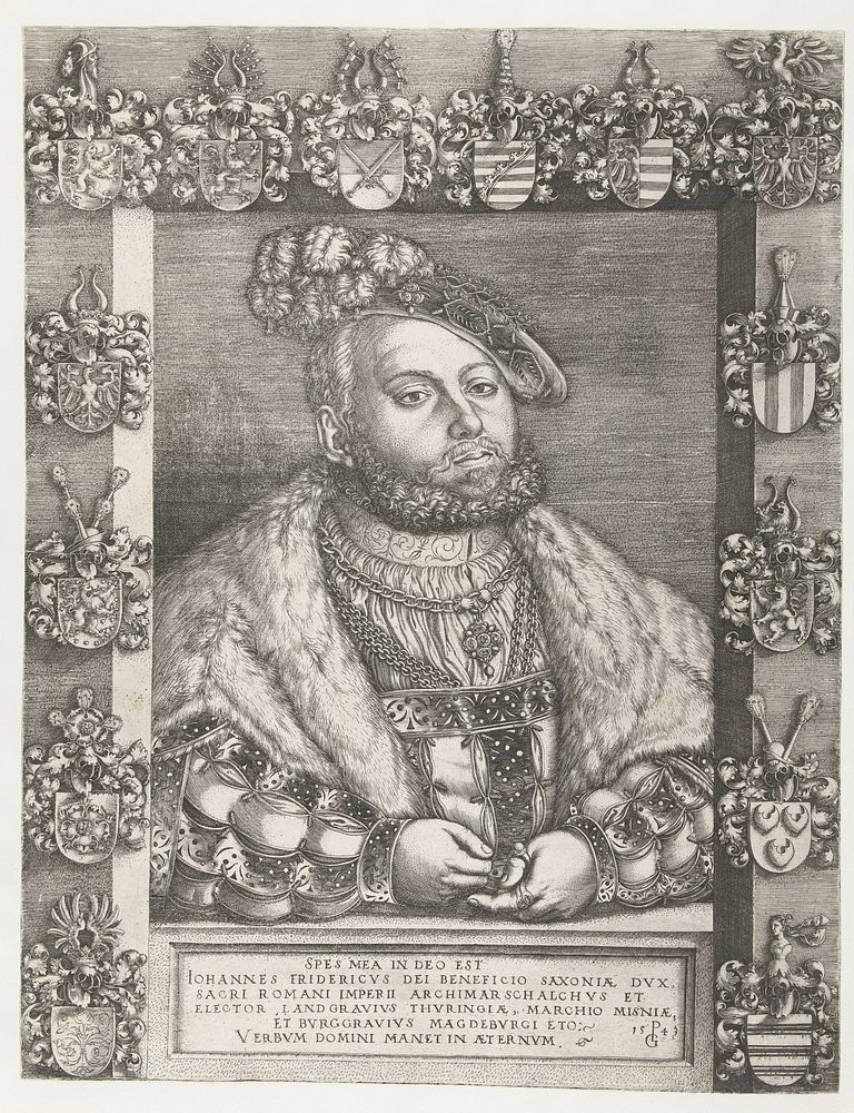 Portret van Johan Frederik I de Grootmoedige, keurvorst van Saksen (1543) by Georg Pencz