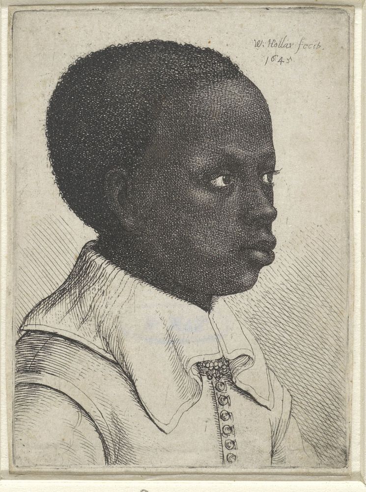 Portret van een zwarte jongen (1645) by Wenceslaus Hollar