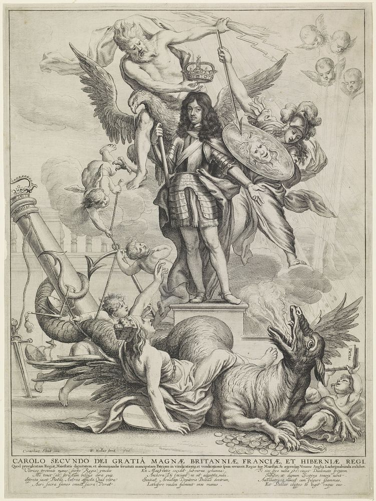 Allegorie op koning Karel II van Engeland (1650) by Wenceslaus Hollar and Cornelis Schut I