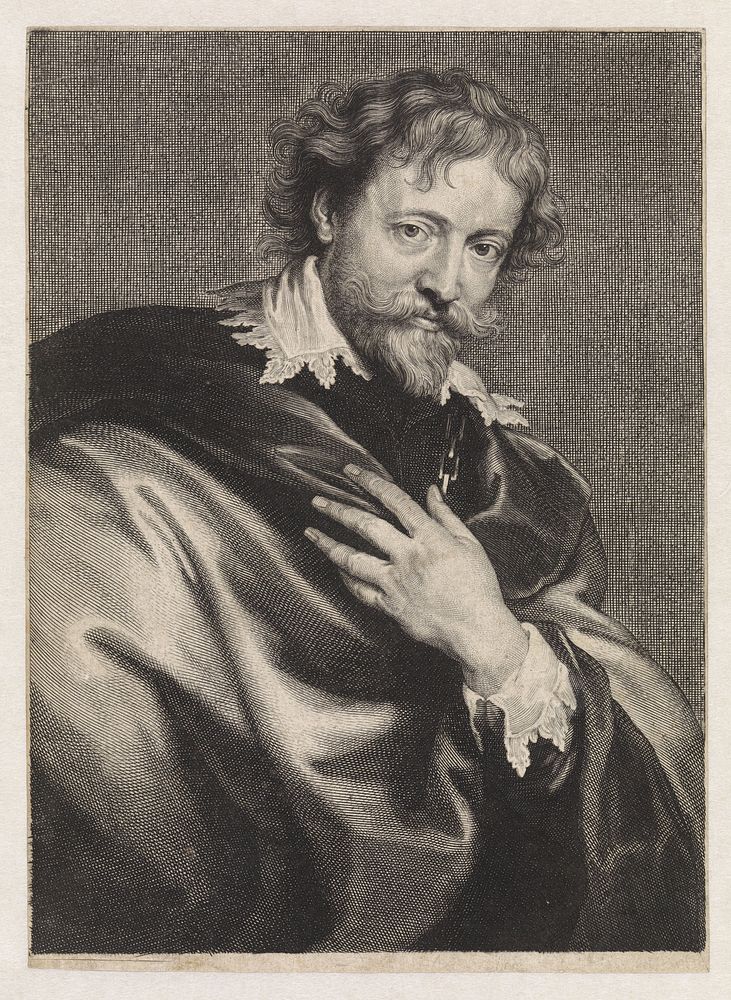 Portret van de schilder Peter Paul Rubens (1616 - 1657) by Paulus Pontius and Anthony van Dyck