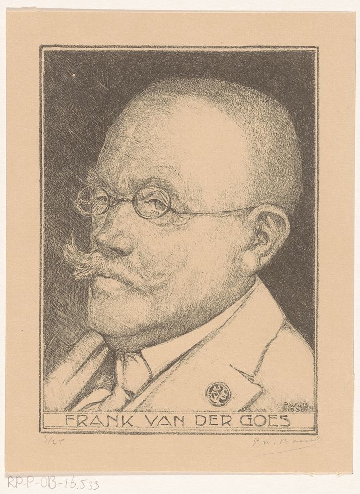 Portret van Frank van der Goes (1930) by Pieter Willem van Baarsel