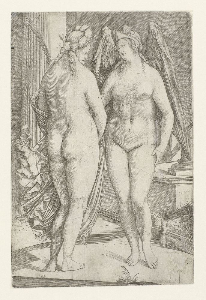 Allegorie met Victoria en Roem (1498 - 1500) by Jacopo de Barbari and Jacopo de Barbari