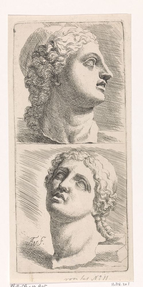Twee hoofden van Niobe (1672 - 1711) by Augustinus Terwesten I