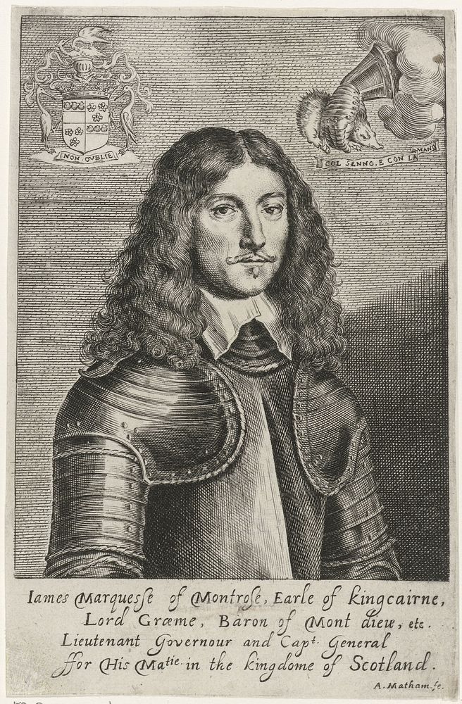 Portret van James Graham, markies van Monrose, graaf van Kingcairne (1620 - 1660) by Adriaen Matham