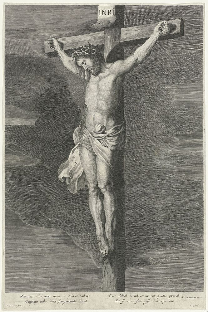 Christus aan het kruis (1645 - 1668) by Adriaen Millaert, Peter Paul Rubens and Antoine Bonenfant