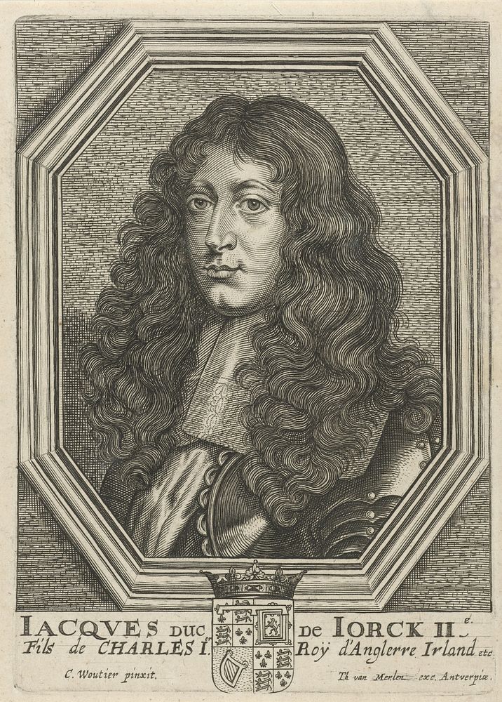 Portret van Jacobus II, koning van Engeland en Schotland (1619 - 1672) by Theodor van Merlen II, Charles Wautier and Theodor…