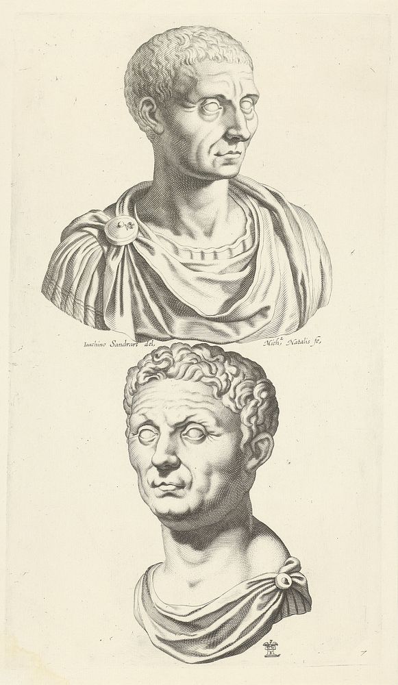 Buste van Julius Caesar en buste van Pompeius (1640) by Michel Natalis and Joachim von Sandrart I