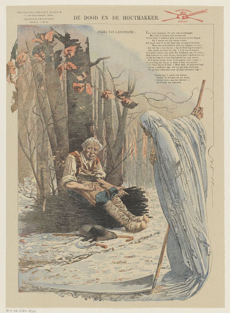 De dood en de houthakker (1888) by Michelet and Albert Quantin