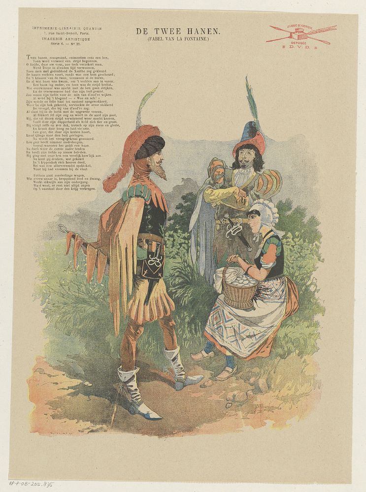 De twee hanen (1888) by Albert Quantin