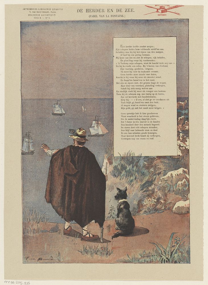 De herder en de zee (1890) by Firmin Bouisset, Firmin Bouisset and Albert Quantin