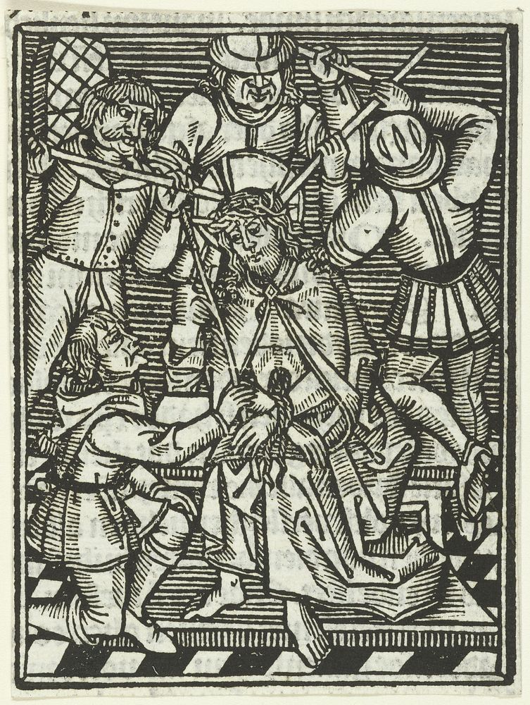 De doornenkroning (1503) by Meester van de Delbecq Schreiber Passie, Master of Delft and Master of the Virgo inter Virgines