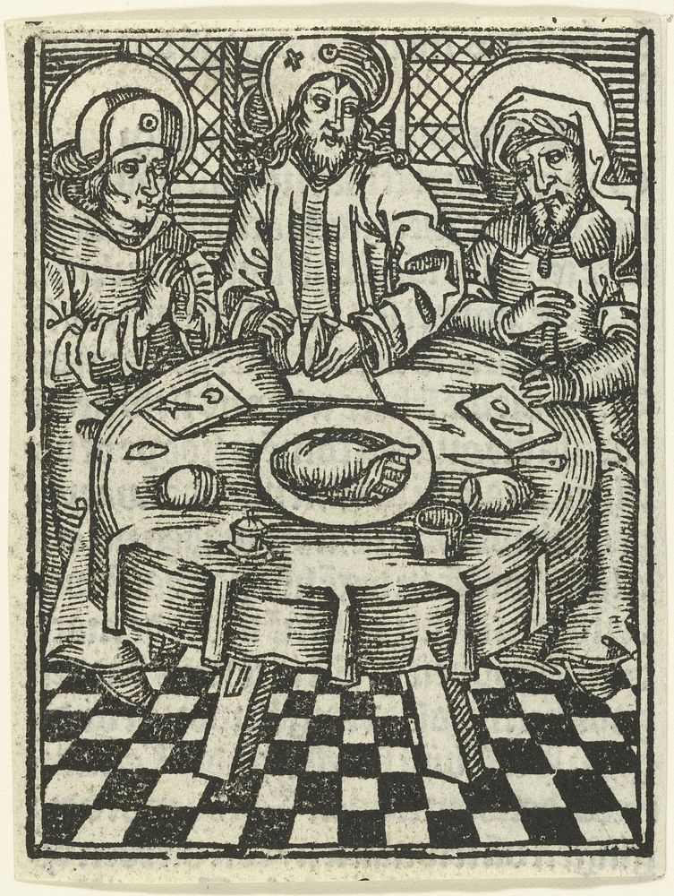 De maaltijd te Emmaüs (1503) by Meester van de Delbecq Schreiber Passie, Master of Delft and Master of the Virgo inter…