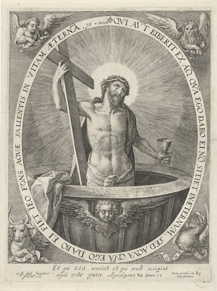 Christus als fontein des levens (Fons Vitae) (1574 - 1637) by Crispijn van de Passe I, Crispijn van de Passe I and Crispijn…