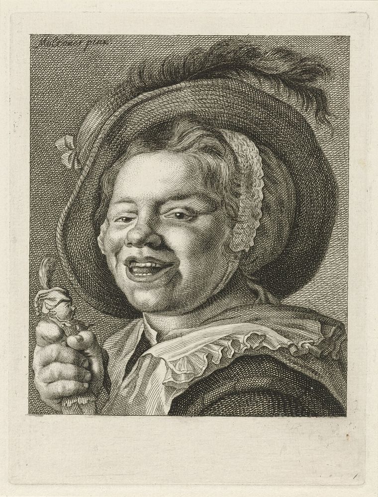 Lachend meisje met pop (1768 - 1796) by Pieter de Mare and Jan Miense Molenaer