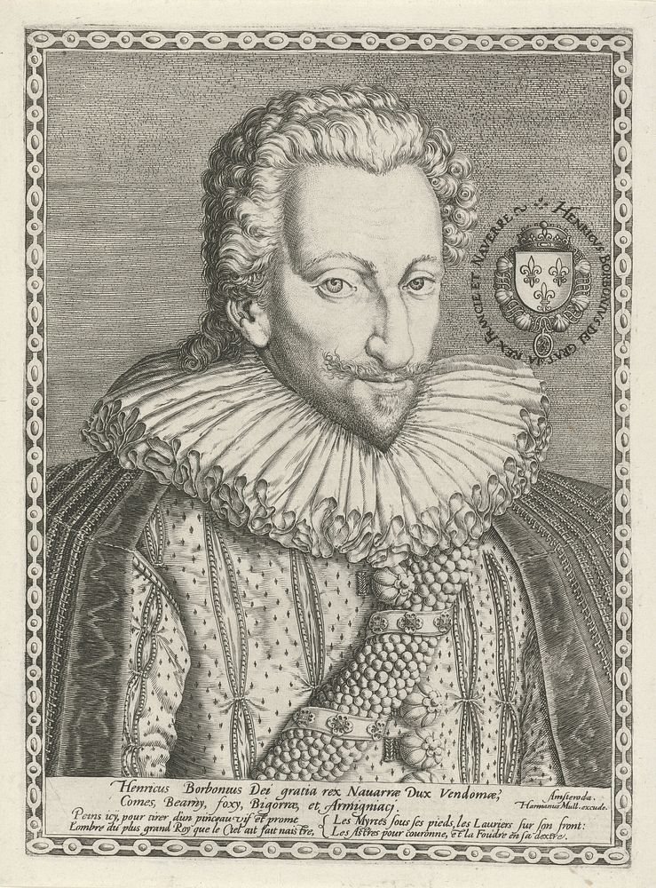 Portret van koning Hendrik IV van Frankrijk en Navarra (1598 - 1602) by Harmen Jansz Muller, Theodor de Bry and Harmen Jansz…