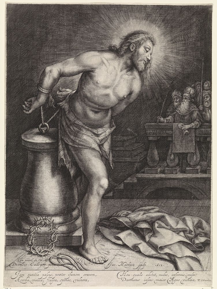 Christus aan de geselpaal (1612) by Jacob Matham, Denys Calvaert, Theodorus Schrevelius and Keizerlijk hof