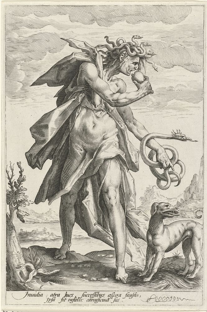 Afgunst (Invidia) (1585 - 1589) by Jacob Matham, Hendrick Goltzius and Hendrick Goltzius
