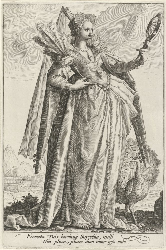 Hoogmoed (Superbia) (1585 - 1589) by Jacob Matham, Hendrick Goltzius and Hendrick Goltzius