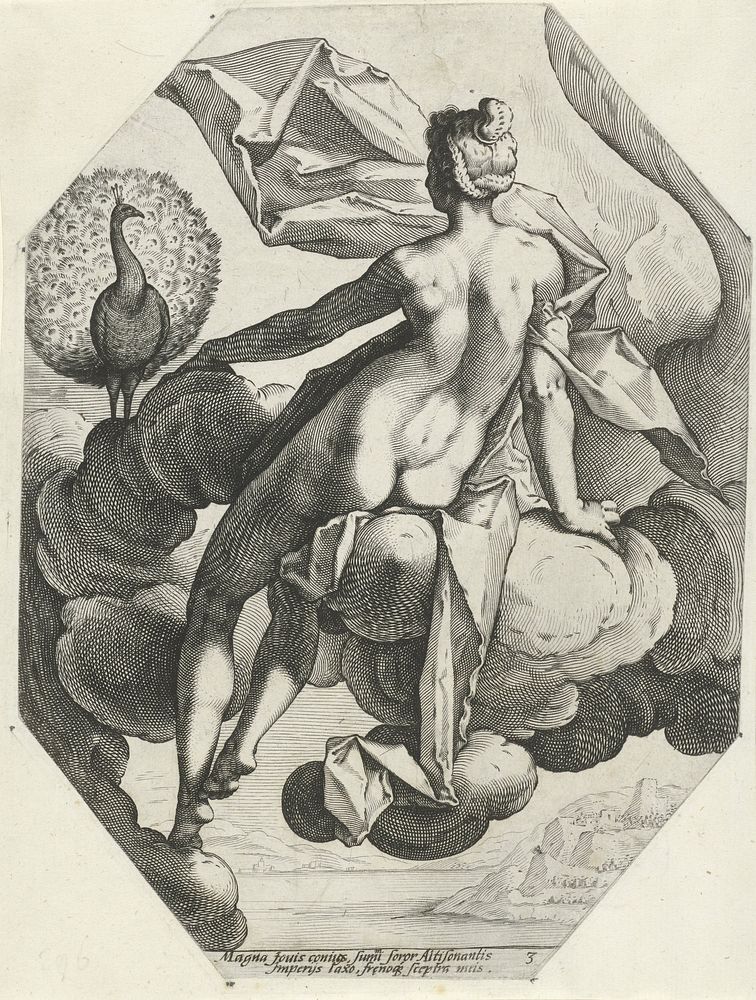 Juno (1585 - 1589) by Jacob Matham, Hendrick Goltzius and Hendrick Goltzius