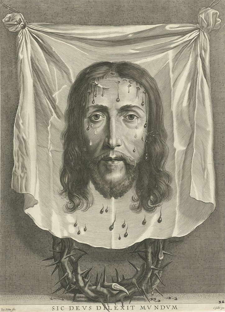 Sudarium van H. Veronica (1654 - 1661) by Jacob Pitau, Nicolas de Plattemontagne, Philippe de Champaigne and C Galle