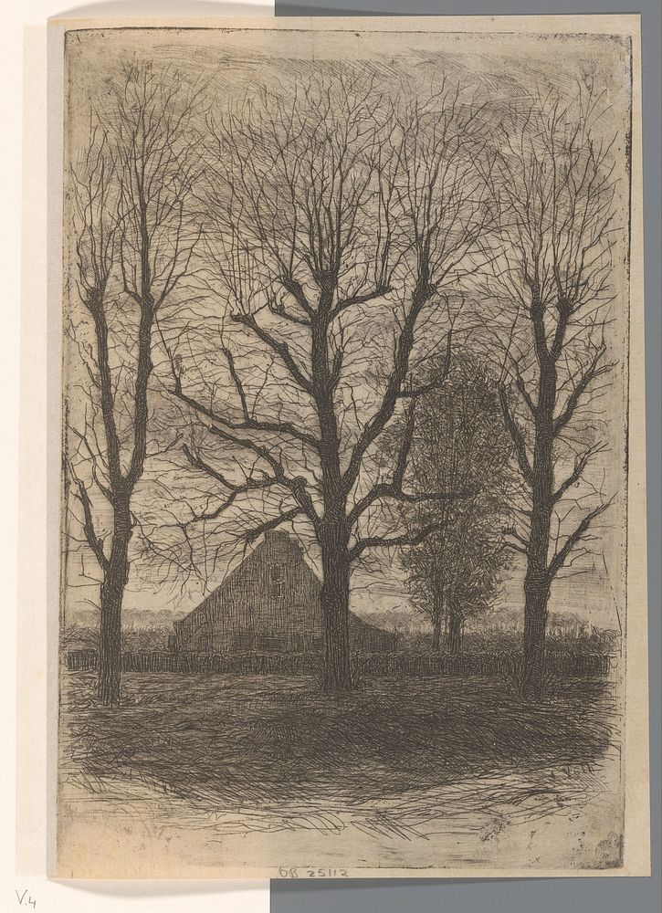 Boerderij tussen hoge bomen, Ewijkshoeve (1886) by Jan Veth