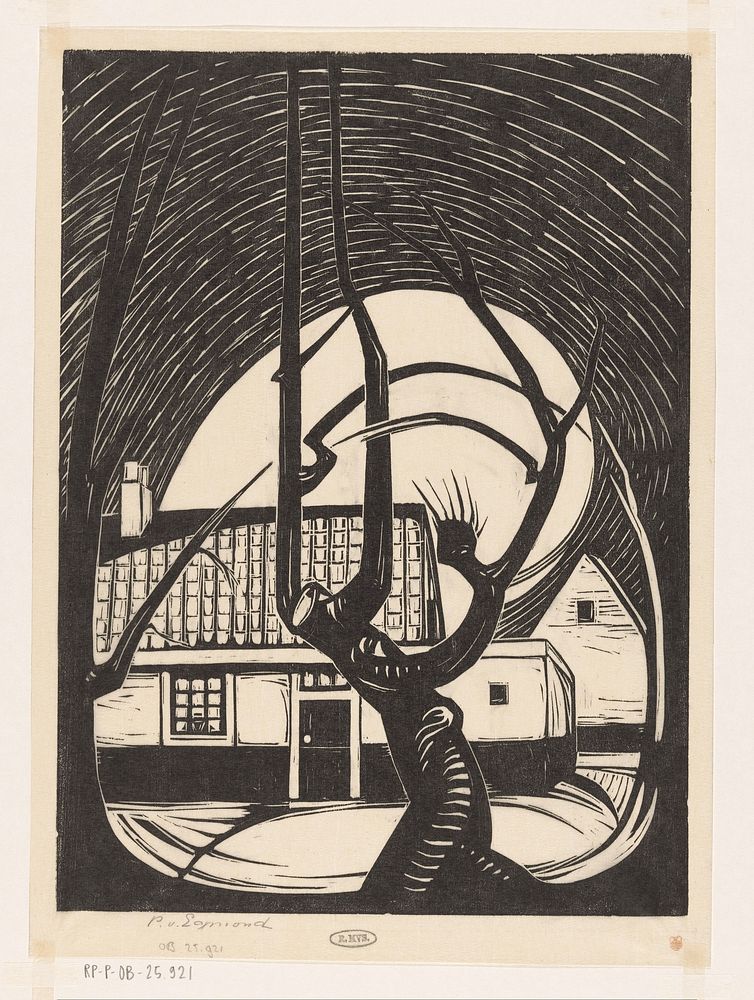 Wilg voor een huis (1874 - 1908) by Piet Egmond