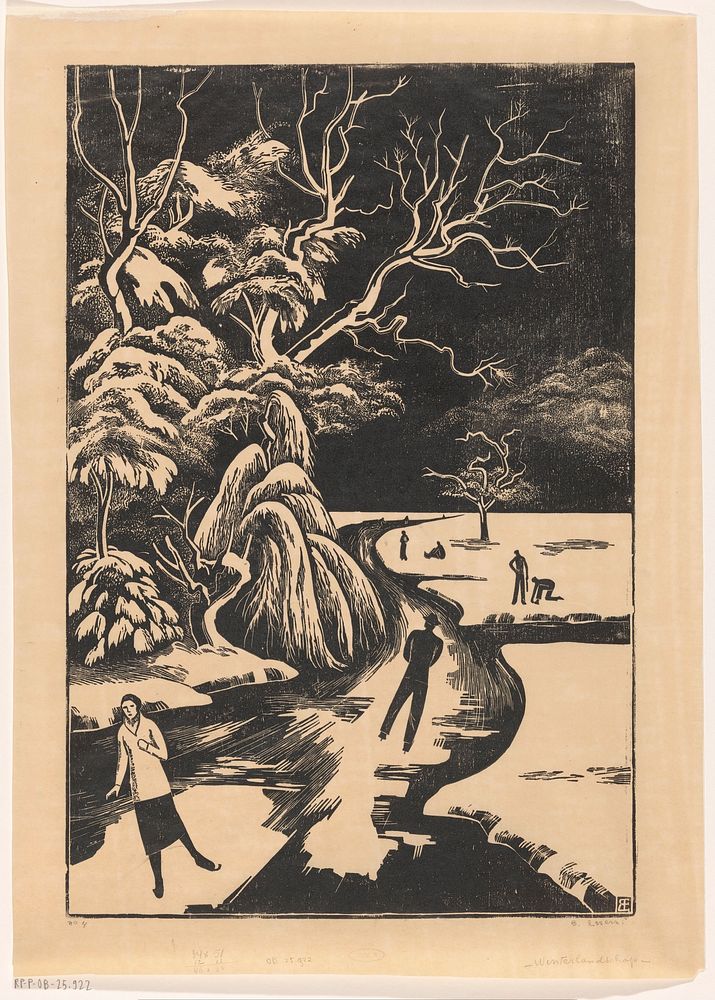 Winterlandschap (c. 1935) by Bernard Essers