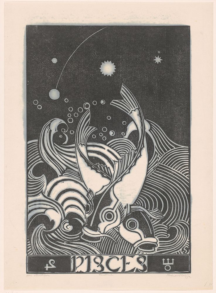 Sterrenbeeld vissen (1880 - 1946) by Henri van der Stok and Henri van der Stok