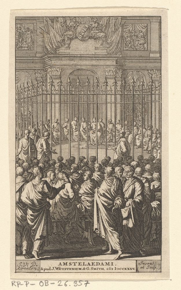 Vergadering van de senaat in Rome (1735) by Johannes Jacobsz van den Aveele, Jacobus Wetstein, William Smith uitgever and…