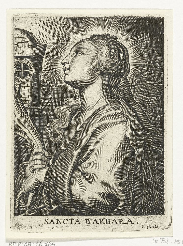 Heilige Barbara met toren (1596 - 1659) by Schelte Adamsz Bolswert, Peter Paul Rubens and Cornelis Galle II