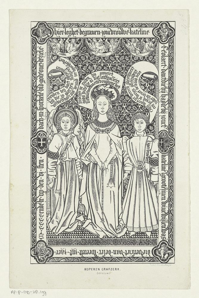 Koperen grafzerk, 15e eeuw (1857 - 1864) by Emrik and Binger, Emrik and Binger and A C Kruseman