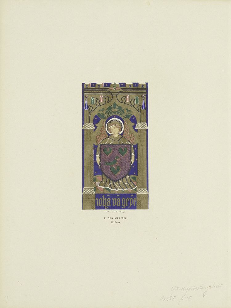 Zijden weefsel uit de vijftiende eeuw (1857 - 1864) by Emrik and Binger, Emrik and Binger and A C Kruseman