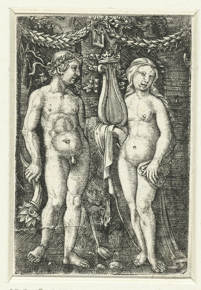 Hercules en een muze (c. 1506 - 1538) by Albrecht Altdorfer and anonymous