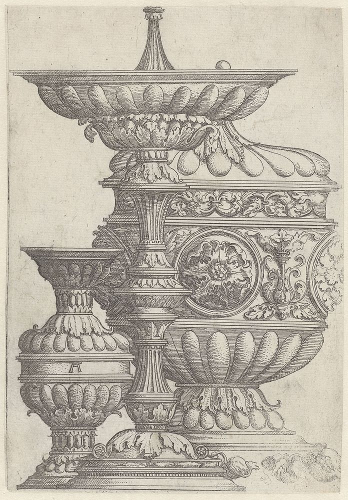 Drie gedecoreerde bokalen (c. 1506 - 1538) by Albrecht Altdorfer and Albrecht Altdorfer
