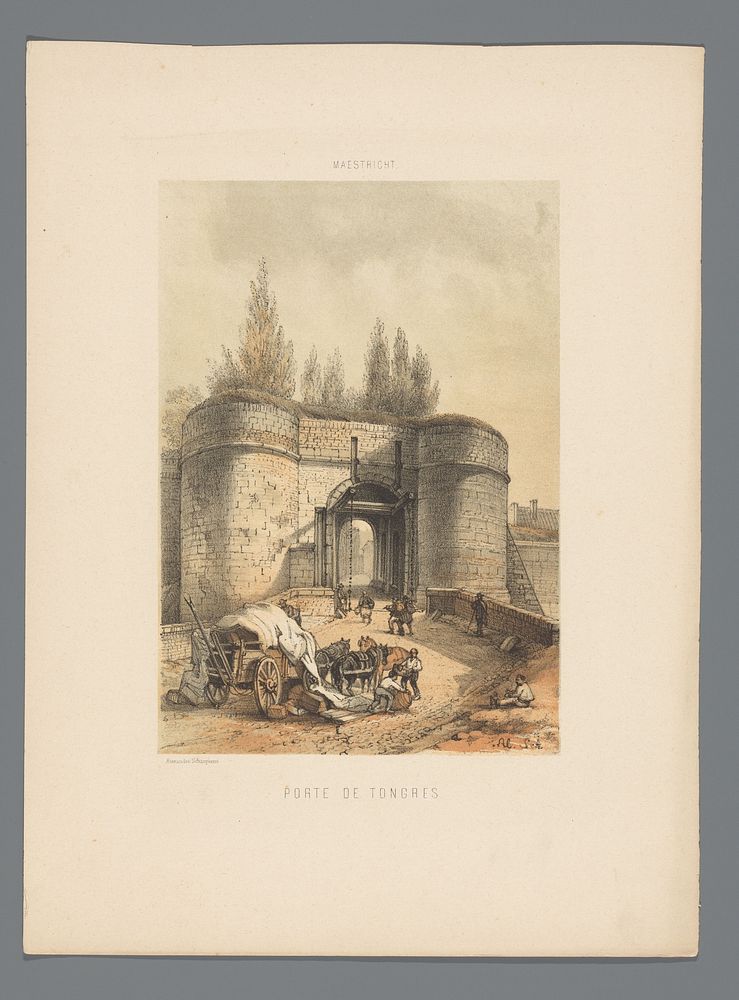 Tongersepoort te Maastricht (1857) by Alexander Schaepkens, Alexander Schaepkens and Simonau and Toovey