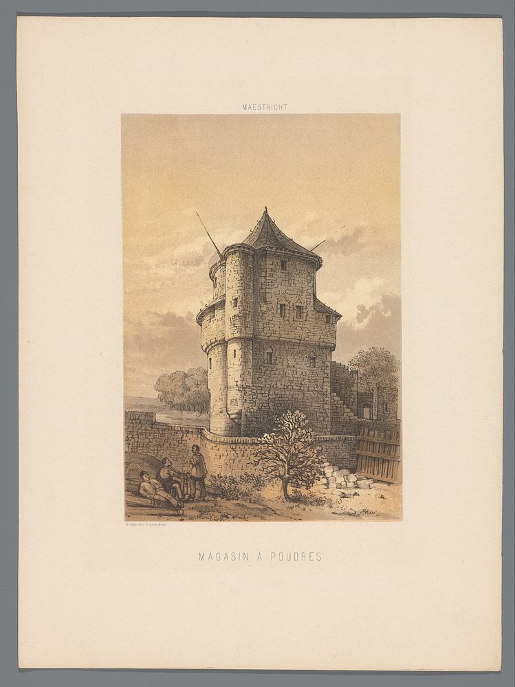 Wycker Kruittoren te Maastricht (1857) by Alexander Schaepkens, Alexander Schaepkens and Simonau and Toovey