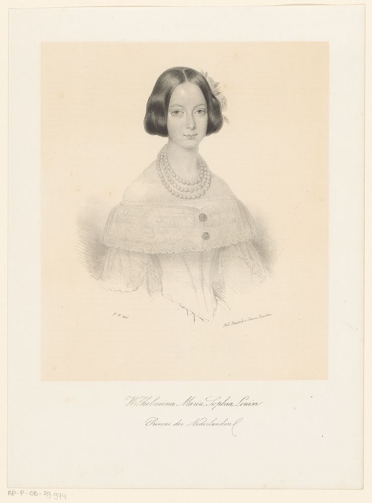 Portret van Sophie, prinses der Nederlanden (1840 - 1843) by Franciscus Bernardus Waanders, Franciscus Bernardus Waanders…