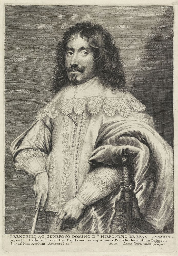 Portret van Jeronimo de Bran (1619 - 1675) by Lucas Vorsterman I, Jan Lievens and Anthony van Dyck