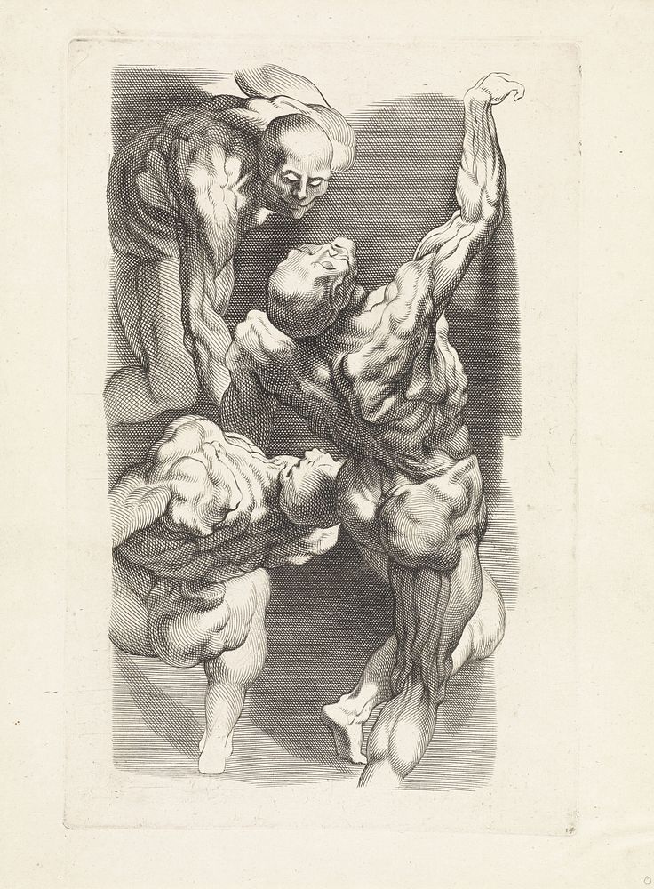 Anatomische studie van drie mannen (1616 - 1657) by Paulus Pontius and Peter Paul Rubens